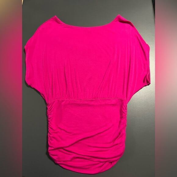 Express Dolman Ruched Hot Pink Blouse Sz XS - Picture 3 of 12